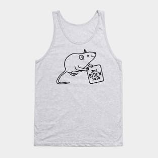 Cute Rat with Joe Biden 2020 Sign Outline Tank Top